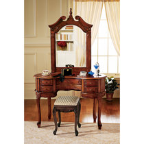 Cherry wood makeup deals vanity